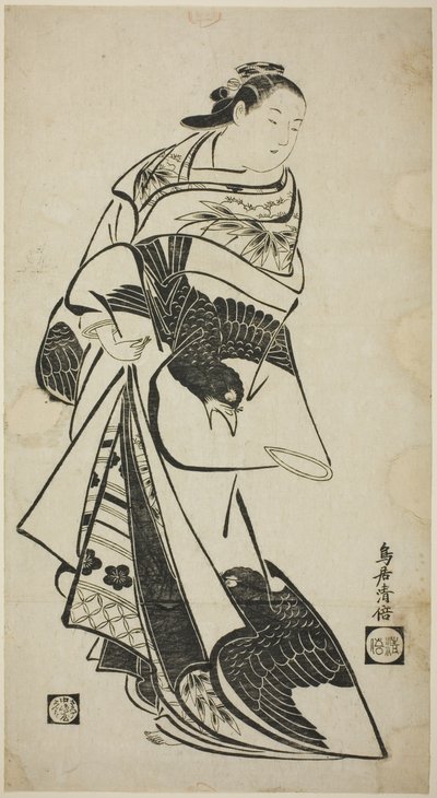 Stående figur av en kvinne av Torii Kiyomasu I