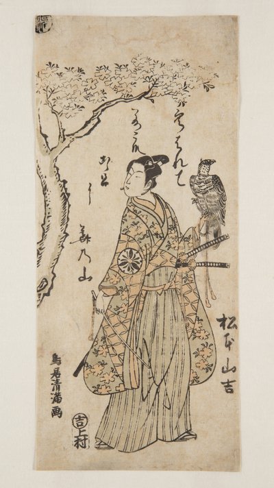 Skuespiller Matsumoto Yamakichi (farget treblokktrykk) av Torii Kiyomitsu