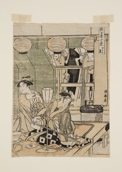(treblokktrykk i farger) av Torii Kiyonaga