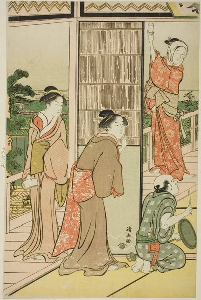 En fest i Shinagawa Pleasure Quarters av Torii Kiyonaga