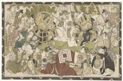 Skuespillere i en shibaraku-forestilling av Torii Kiyonaga