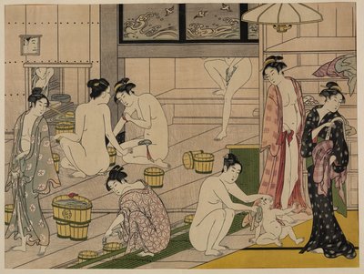 Bathhouse, c.1785 (woodblock print) av Torii Kiyonaga