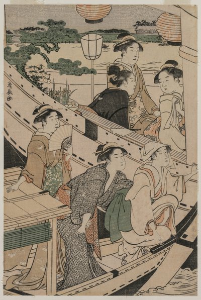 Båtfest på Sumida-elven av Torii Kiyonaga