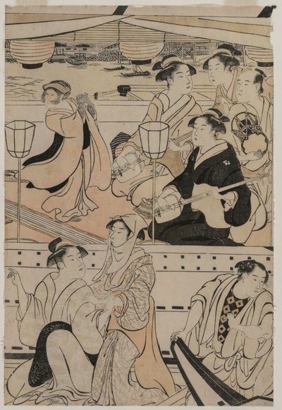 Båtfest på Sumida-elven av Torii Kiyonaga