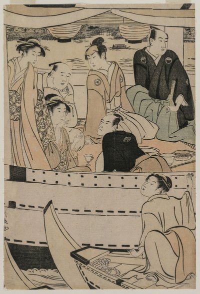 Båtfest på Sumida-elven, 1789. av Torii Kiyonaga
