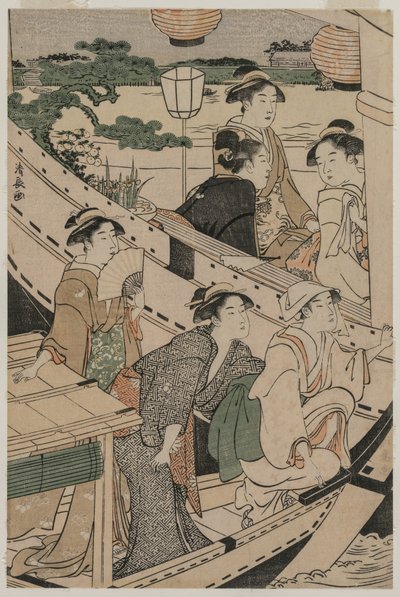 Båtfest på Sumida-elven, 1789. av Torii Kiyonaga