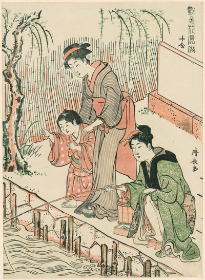 Fiske, fra serien "A Set of Ten Beauties in Flowerlike Styles (Enshoku hana fuzoku ju awase)" av Torii Kiyonaga