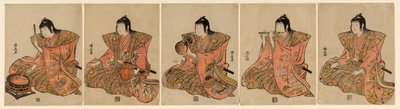 Fem musikere (Gonin bayashi) av Torii Kiyonaga