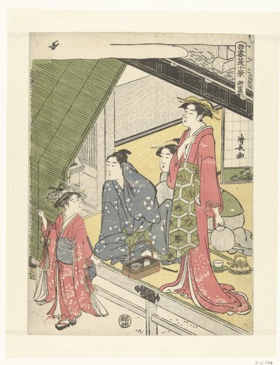Den nye Yoshiwara Shin Yoshiwara (tittel på objekt) Ti sommerscener i den østlige hovedstaden (serietittel) Azuma natsu jukkei (serietittel på objekt) av Torii Kiyonaga