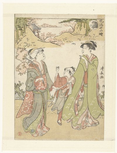 The Hour of the Monkey Elegante representasjoner av de tolv timene (serietittel) Furyu junitoki (serietittel på objekt) av Torii Kiyonaga