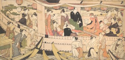 Lystbåt på Sumida-elven, ca. 1788-90. av Torii Kiyonaga