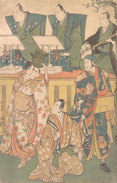 Scene fra et drama, ca. 1788. av Torii Kiyonaga