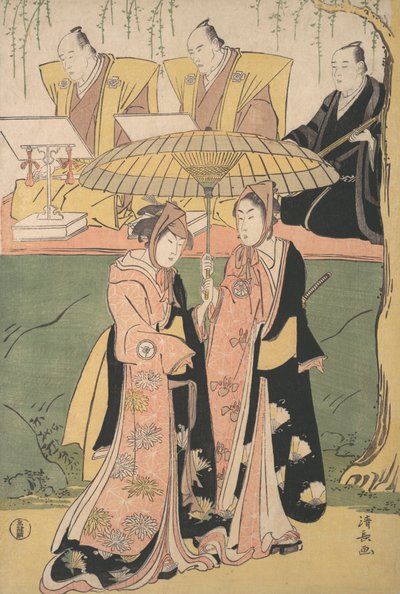 Scene fra en Shosa Act, ca. 1788. av Torii Kiyonaga