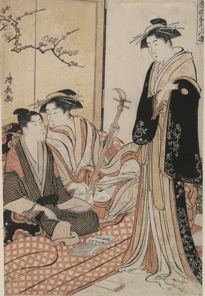 Teaching a Song of Kat?-bushi: Musikalsk tidsfordriv av Torii Kiyonaga