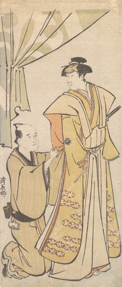 Skuespilleren Nakamura Riko I med en ledsager, ca. 1784. av Torii Kiyonaga