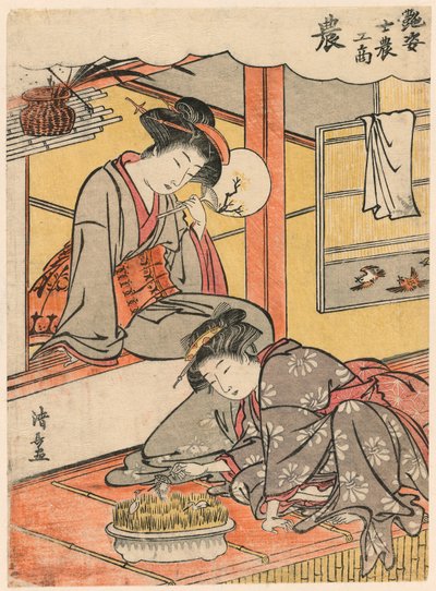 The Farmer (No) fra serien Beauties Illustrating the Four Social Classes (Adesugata shi no ko sho) av Torii Kiyonaga