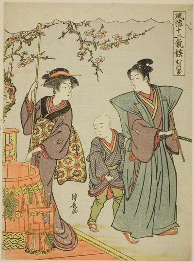 Den første måneden (Mutsuki), fra serien "Fashionable Twelve Seasons (Furyu juni kiko)" av Torii Kiyonaga