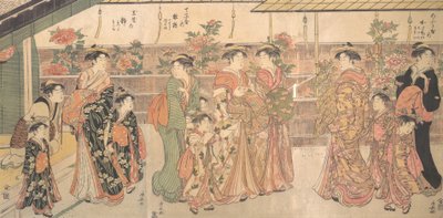 Peony Show, ca. 1790. av Torii Kiyonaga