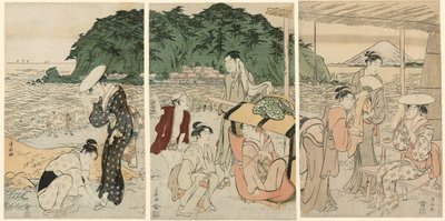 Besøkende til Enoshima av Torii Kiyonaga