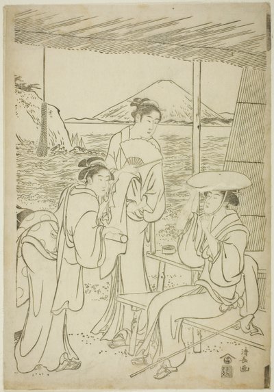Besøkende til Enoshima av Torii Kiyonaga