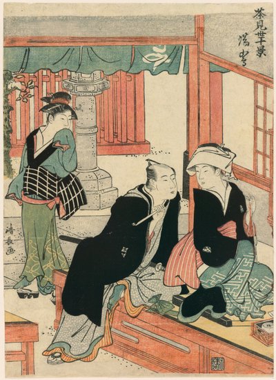 Yushima fra serien Scenes of Ten Teahouses (Chamise jikkei) av Torii Kiyonaga