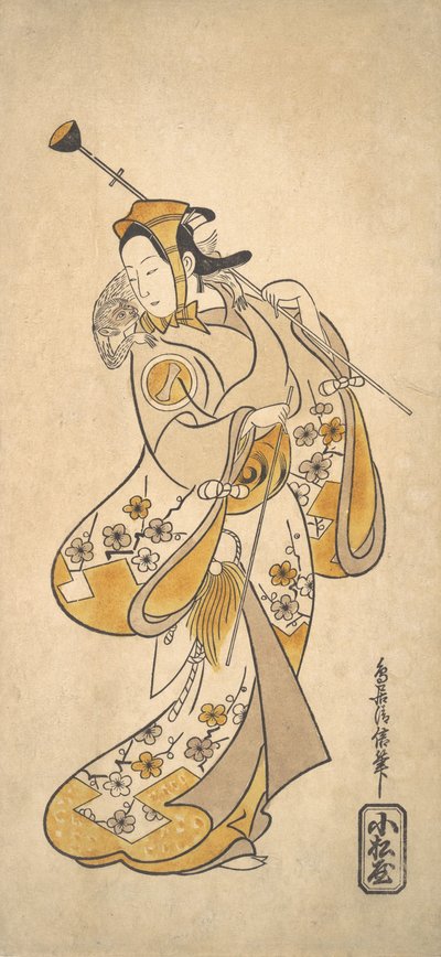Monnosuke Ichikawa Som en ape-mawashi eller en apemann, ikke sant? 1720-25. av Torii Kiyonobu I