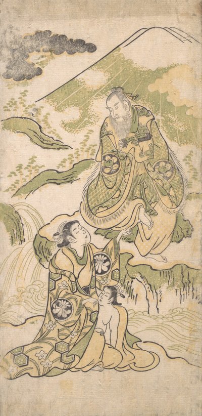 Scene fra et drama, ca. 1749. av Torii Kiyonobu I