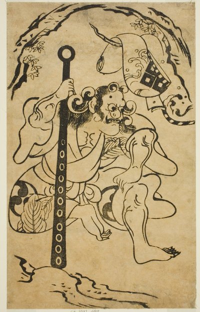 Skuespilleren Yamanaka Heikuro I som en demon av Torii Kiyonobu I