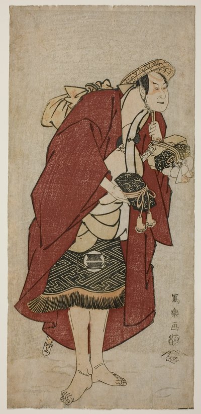 Skuespilleren Sakata Hangoro III som brudgommen Abumizuri no Iwazo i Koriyama, faktisk Kurisaka Taro Tomonori av Toshusai Sharaku