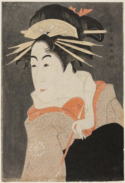 A c og a r Matsumoto Yone Saburo Som ninja te Guise of te Kor Te-san Noen steder på Keshozaka av Toshusai Sharaku