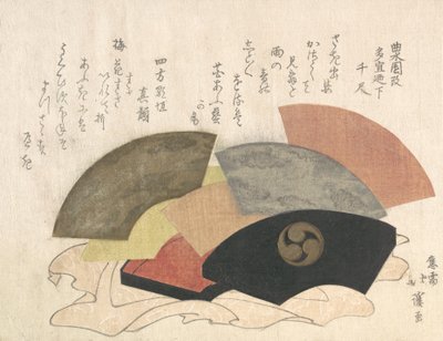 Fan-boks med vifter, 1800-tallet. av Totoya Hokkei