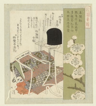Den uåpnede røde Mikaibeni (tittel på objekt) En serie for Hanazono Poets Association (serietittel) Hanazono bantsuzuki (serietittel på objekt) av Totoya Hokkei