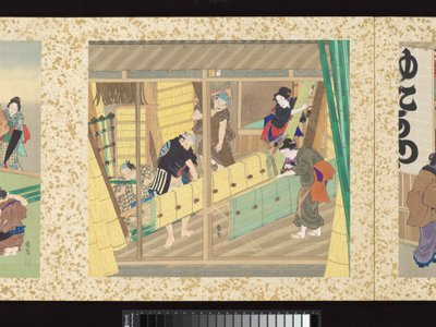 Håndverkere, skjønnheter og årlige arrangementer av Toyohara Kunichika