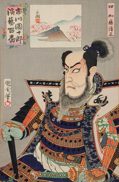 Katō Kiyomasa av Toyohara Kunichika