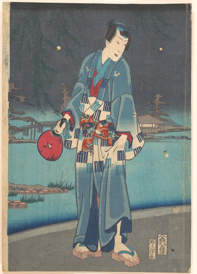 Moderne Genji - Ildfluebeskuelse (Imayō Genji Shiken Hotaru Asobi) av Toyohara Kunichika