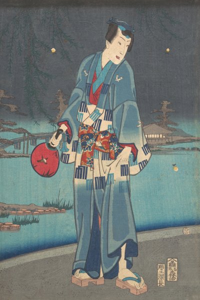 Algae de genji - filetfluevisning g dette livet genji test firefly play, 1861. av Toyohara Kunichika