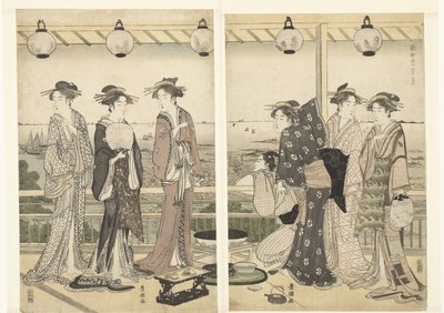 Sommerscene Natsu kei (tittel på objekt) De fire årstidene i sør (serietittel) Minami shiki (serietittel på objekt) av Toyokuni (II) , Utagawa
