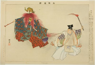 Mekari, fra serien "Pictures of No Performances (Nogaku Zue)" av Tsukioka Kogyo