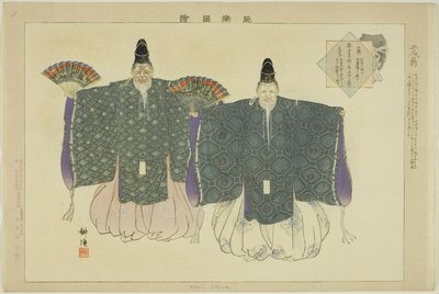 Nimin Okina, fra serien "Pictures of No Performances (Nogaku Zue)" av Tsukioka Kogyo