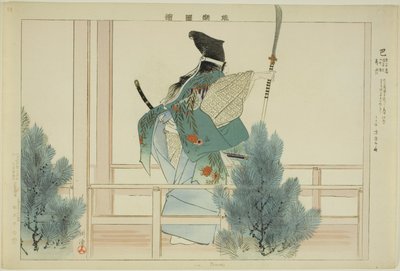 Tomoe, fra serien "Pictures of No Performances (Nogaku Zue)" av Tsukioka Kogyo