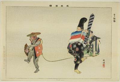 Utsubo-saru, fra serien "Pictures of No Performances (Nogaku Zue)" av Tsukioka Kogyo