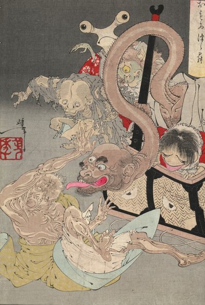 Pandoras-eske, 1880-tallet av Tsukioka Yoshitoshi