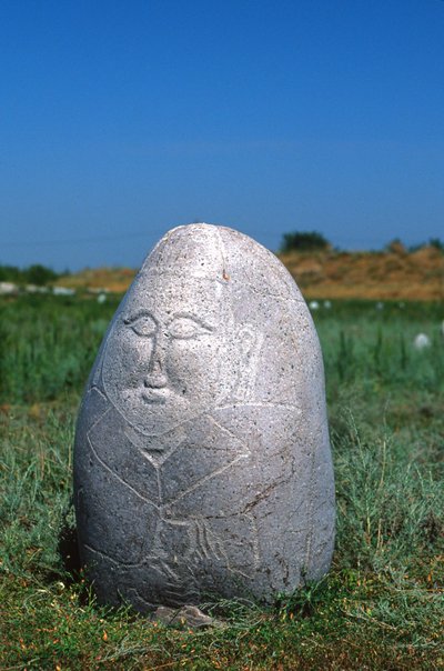 En gravstein fra det vestlige turkiske khanatet, 600-1000-tallet av Turkic School