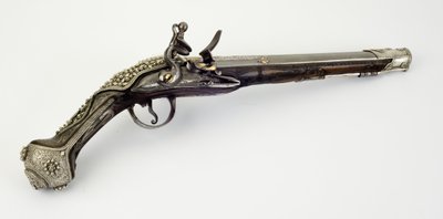 Flintlock Pistol (stål, tre, sølv og gull) av Turkish School