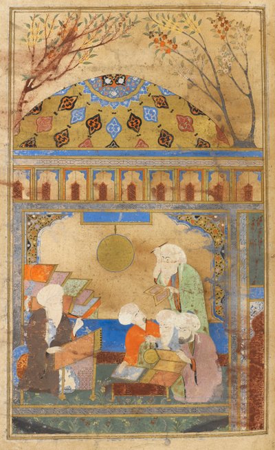 Nasireddins observatorium ved Meraga. Nasireddin Tusi (d.1274) og de fire mennene som satte opp observatoriet. av Turkish School