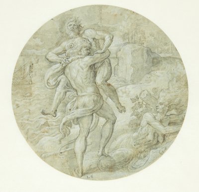 Hercules og Antaeus av Ubekendt