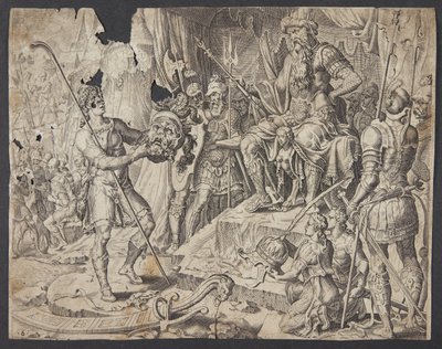 David kuttet hodet til Goliat av Ubekendt efter Maarten van Heemskerck