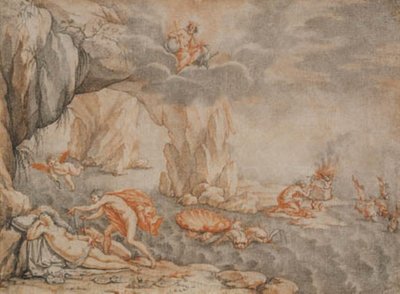 Peleus fanger den sovende Thetis av Ubekendt florentinsk