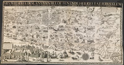 Ny carte des lants av løfter og den hellige byen Ierusalem. av Ubekendt nederlandsk aktiv midten af 1600 tallet