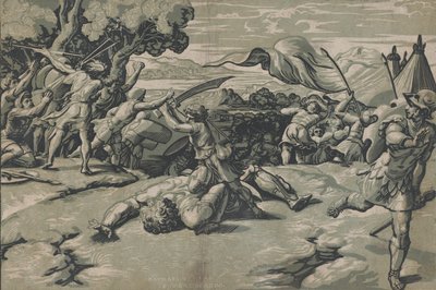 David og Goliat, ca. 1520-27. av Ugo da Carpi